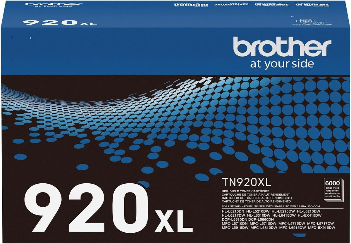 Brother Genuine TN920XL Black High-Yield Toner Cartridge for Office Printing