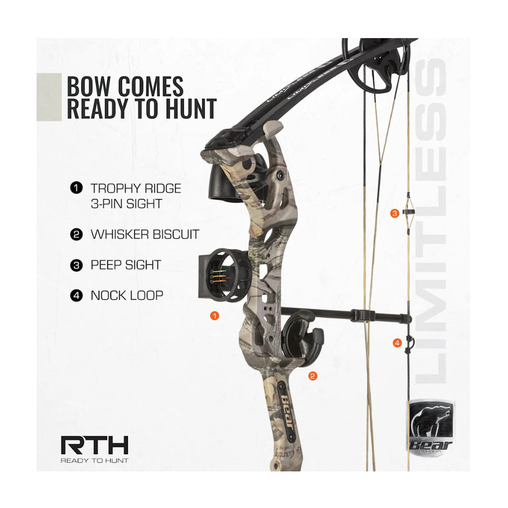 Bear Archery Limitless RTH 265 FPS Compound Bow (God's Country)