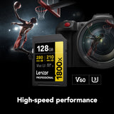 Lexar 128GB Professional 1800x UHS-II SDXC Memory Card (GOLD Series, 2-Pack) (Open Box)
