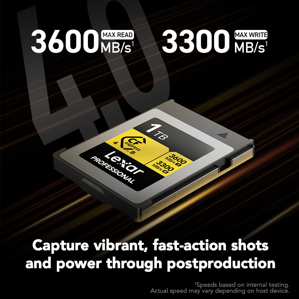 Lexar 1TB Professional GOLD CFexpress 4.0 Type B Memory Card (Open Box)
