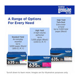Brother Genuine TN635XLBK High Yield Black Toner Cartridge (1 Pack)