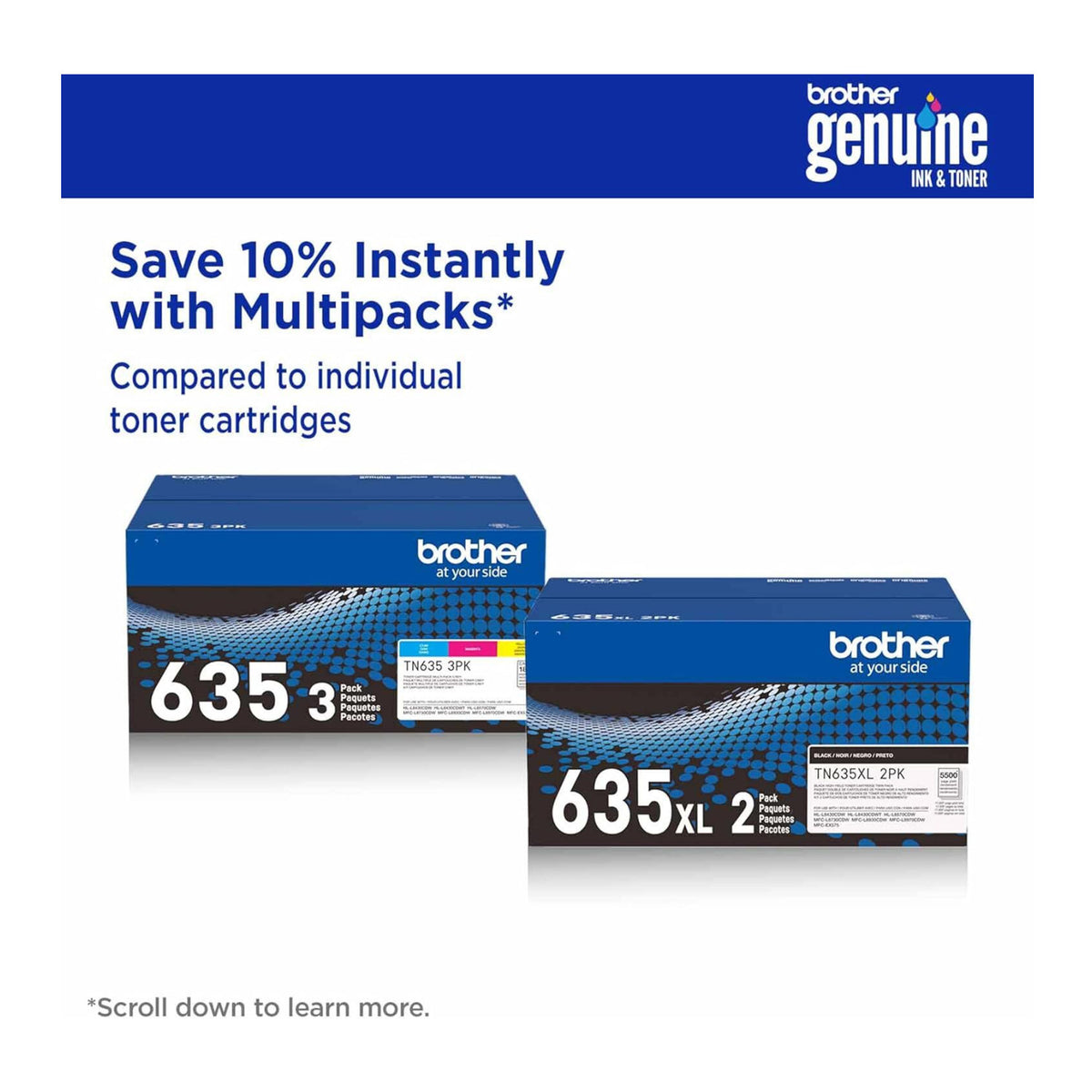 Brother Genuine TN635XLM High Yield Magenta Toner Cartridge (1 Pack)
