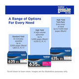 Brother Genuine TN635XLY High Yield Yellow Toner Cartridge (1 Pack)