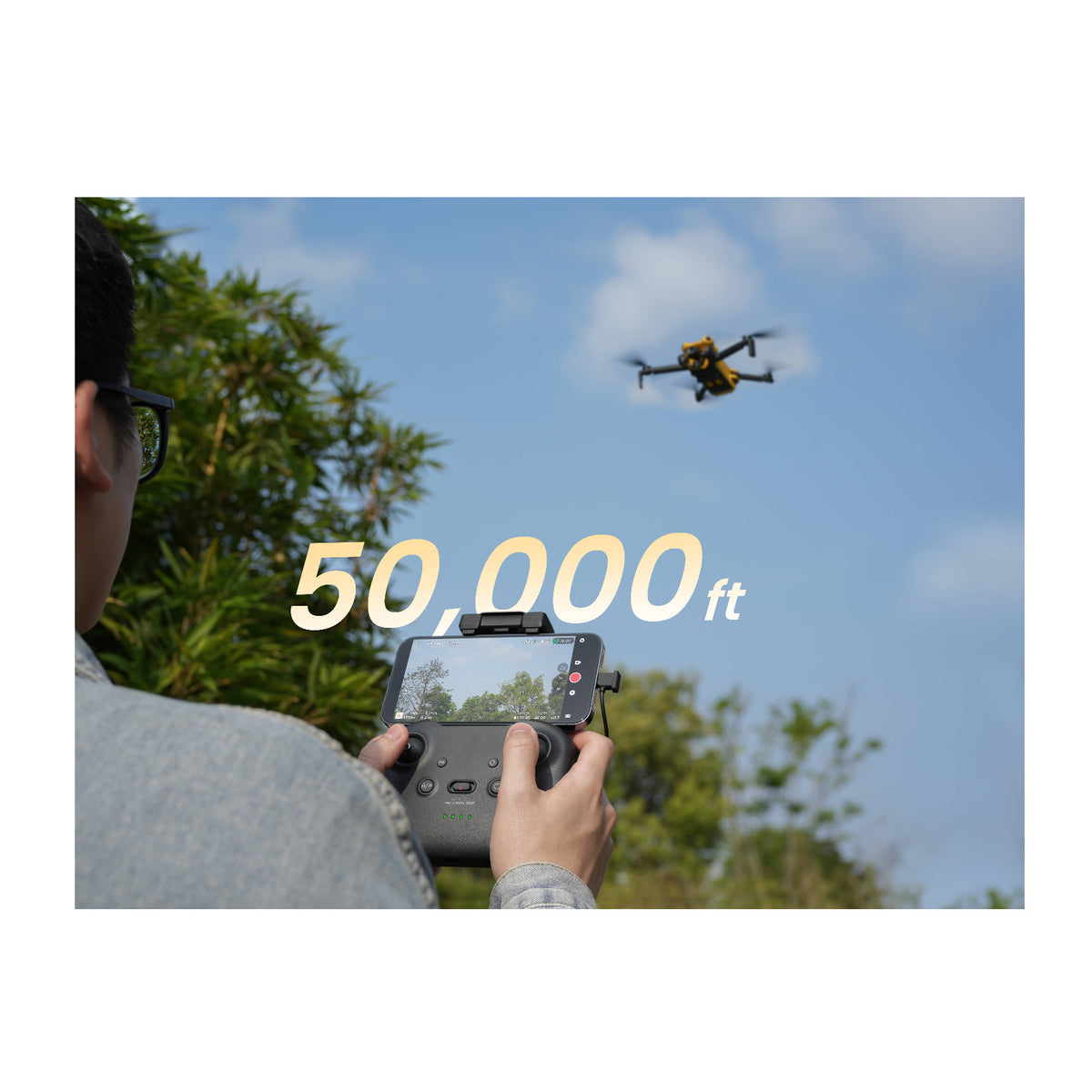 SKYROVER X1 48MP 4K Fly More Combo Drone with 32-Min Flight Time (Yellow) (Open Box)