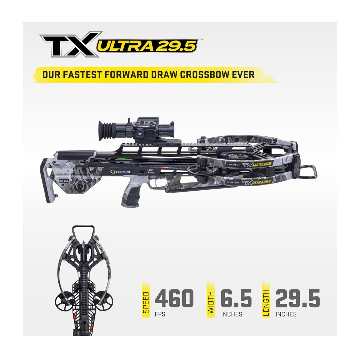 TenPoint TX Ultra 29.5 Vektra with Vison RF Scope 460 FPS 3-12x Digital Rangefinding Scope
