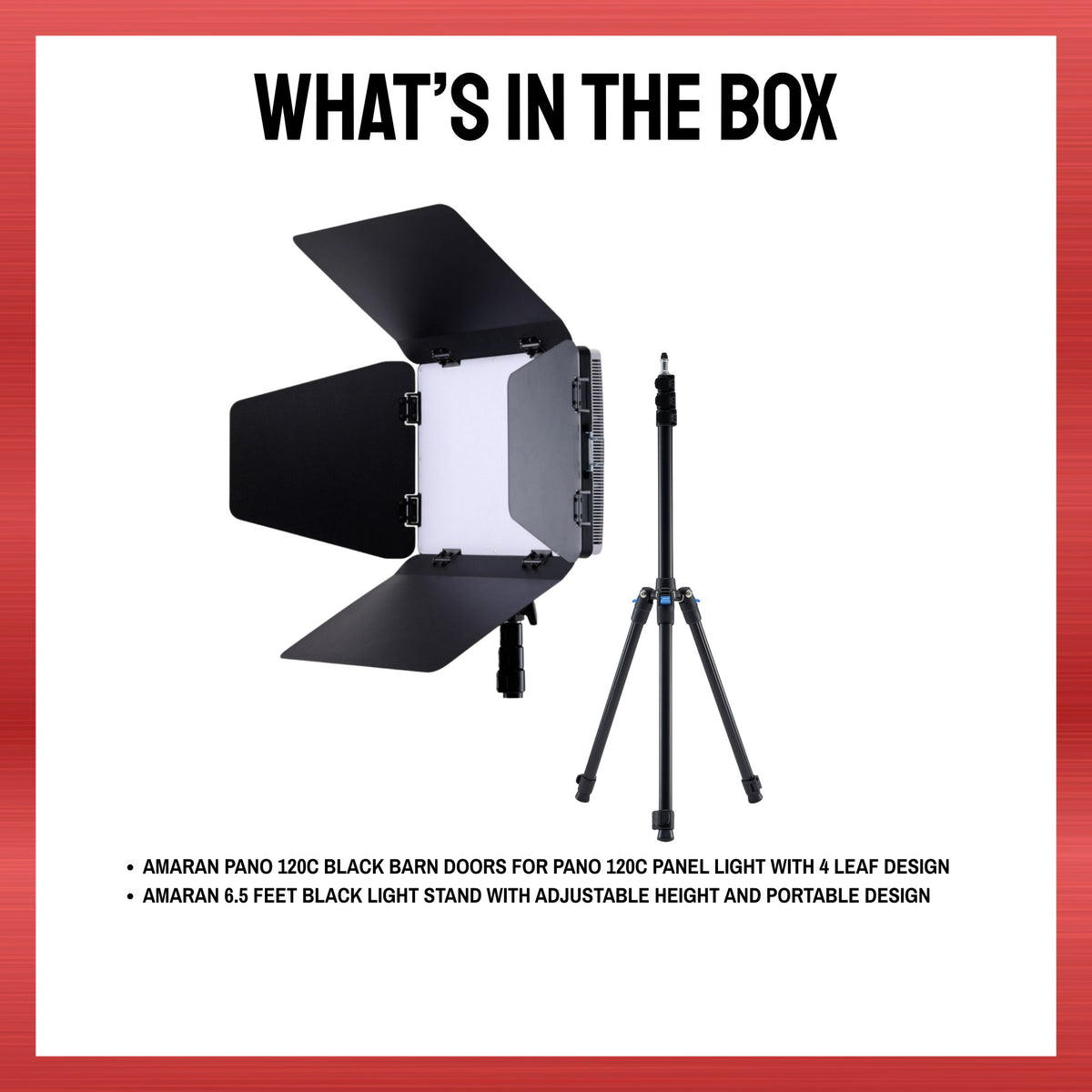 Amaran Pano 120c Barn Door with Adjustable Light Stand