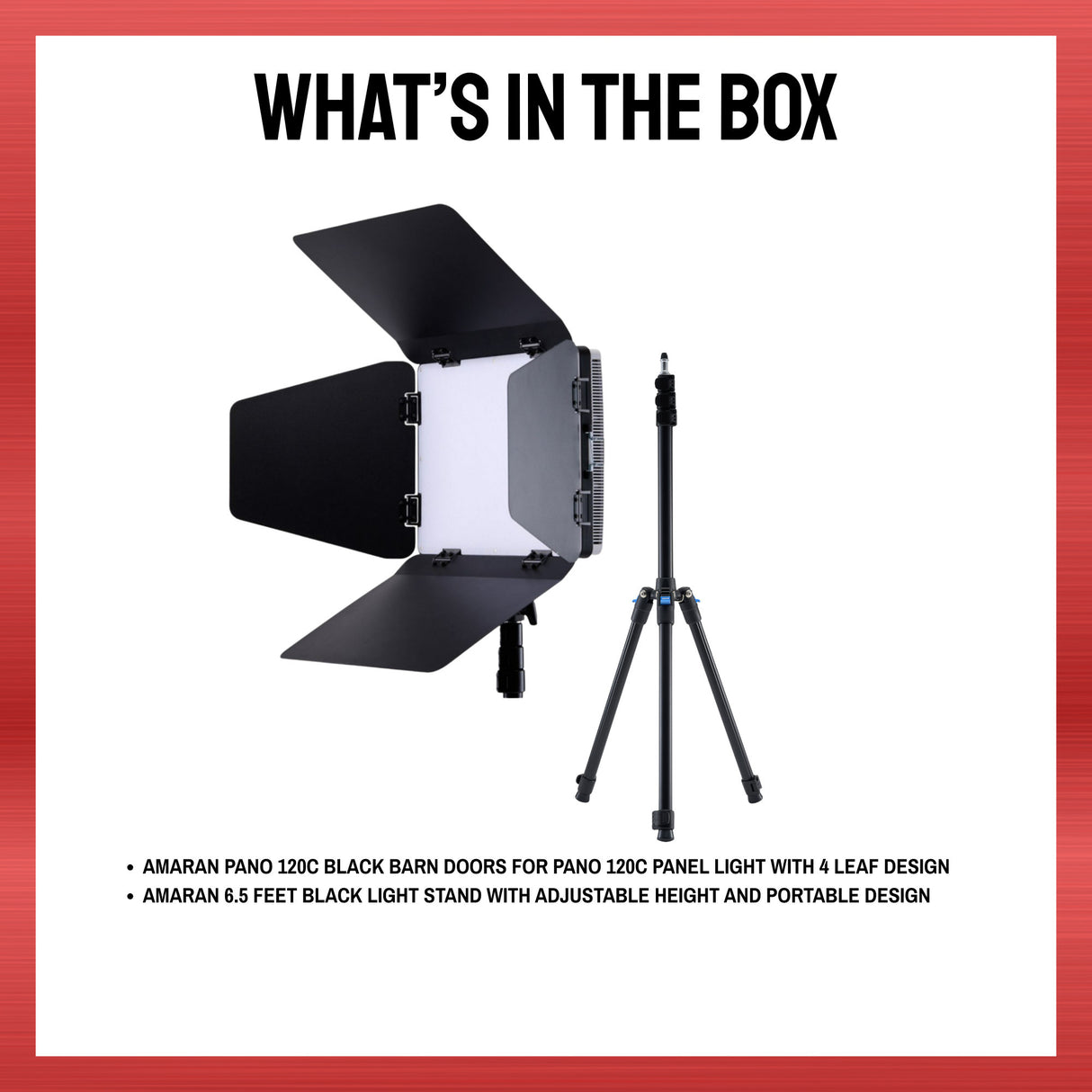 Amaran Pano 120c Barn Door with Adjustable Light Stand