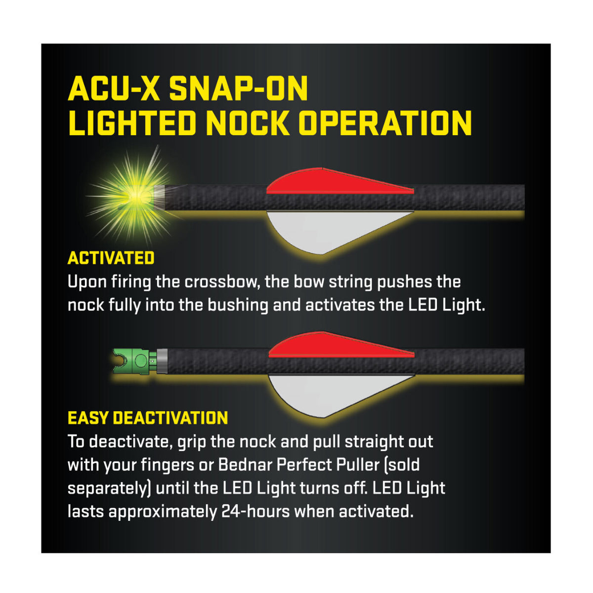 TenPoint ACU-X 20-Inch Lighted Arrows for Forward Draw Crossbows (3-Pack)