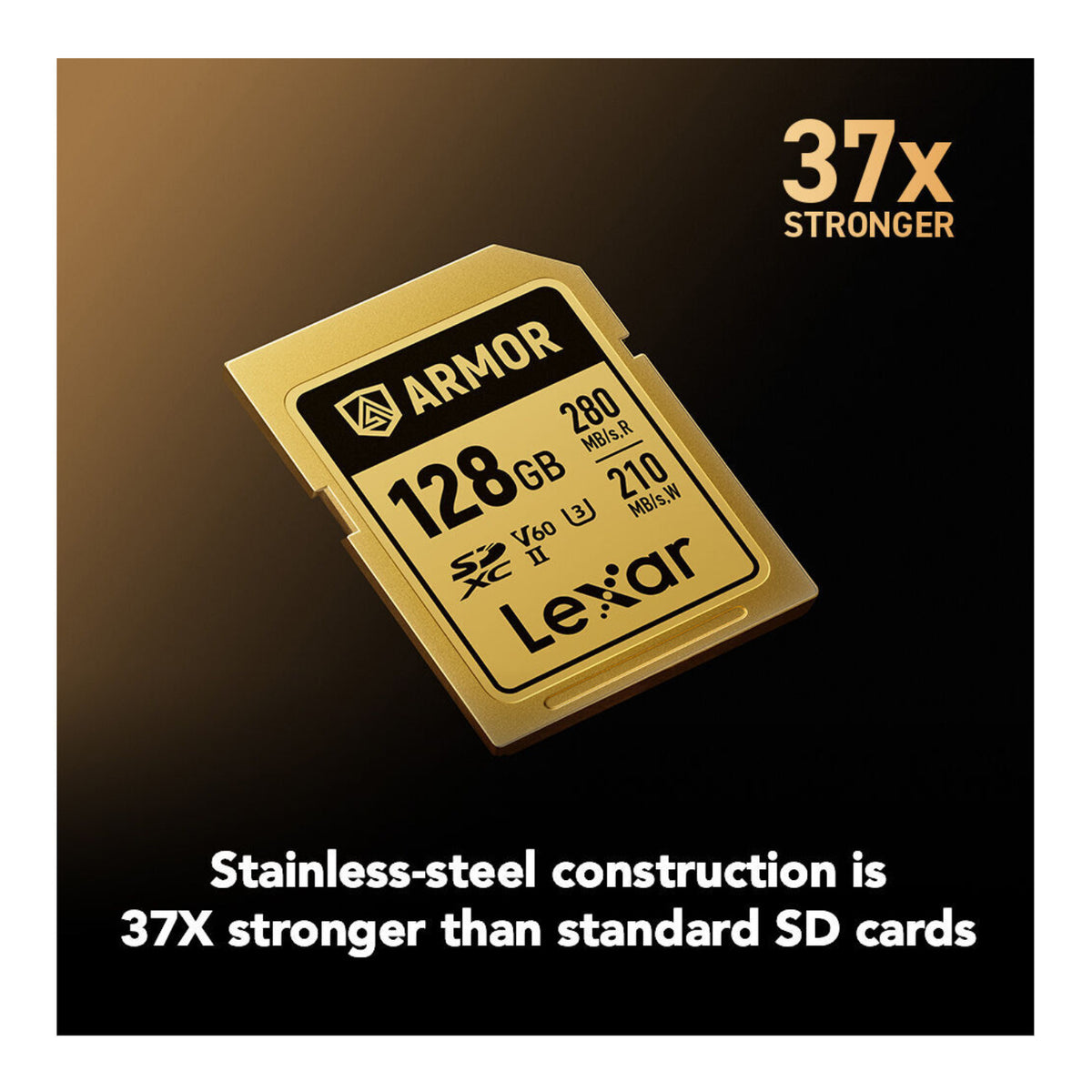 Lexar Professional ARMOR GOLD 128GB UHS-II V60 SDXC Memory Card