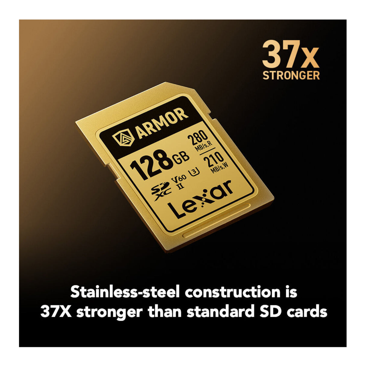 Lexar Professional ARMOR GOLD 128GB UHS-II V60 SDXC Memory Card