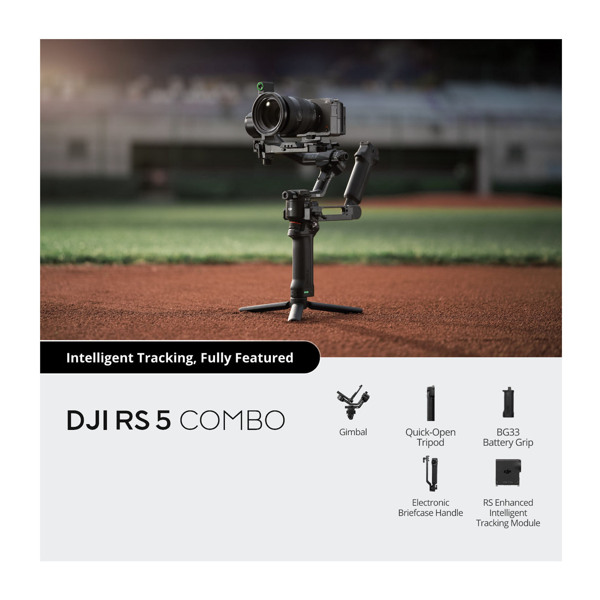 DJI RS 5 Camera Gimbal Combo Kit with AI Tracking Module & Briefcase Handle