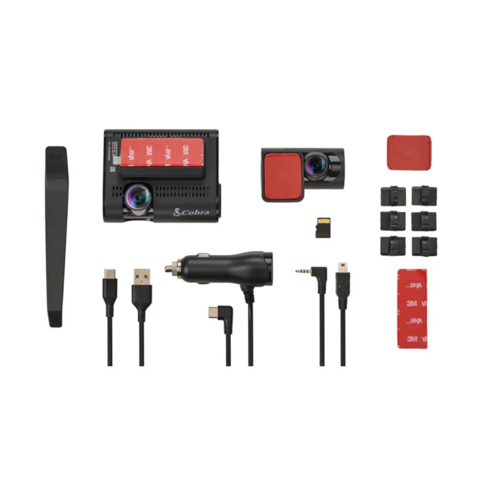 Cobra SC 250R 4K Dash Cam with Rear Camera, 360 Alerts, GPS and Cloud (Black) (Open Box)