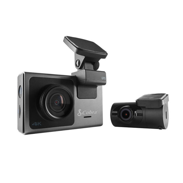 Cobra SC 400D 4K Smart Dash Cam with Optional Rear-View Accessory Camera (Open Box)