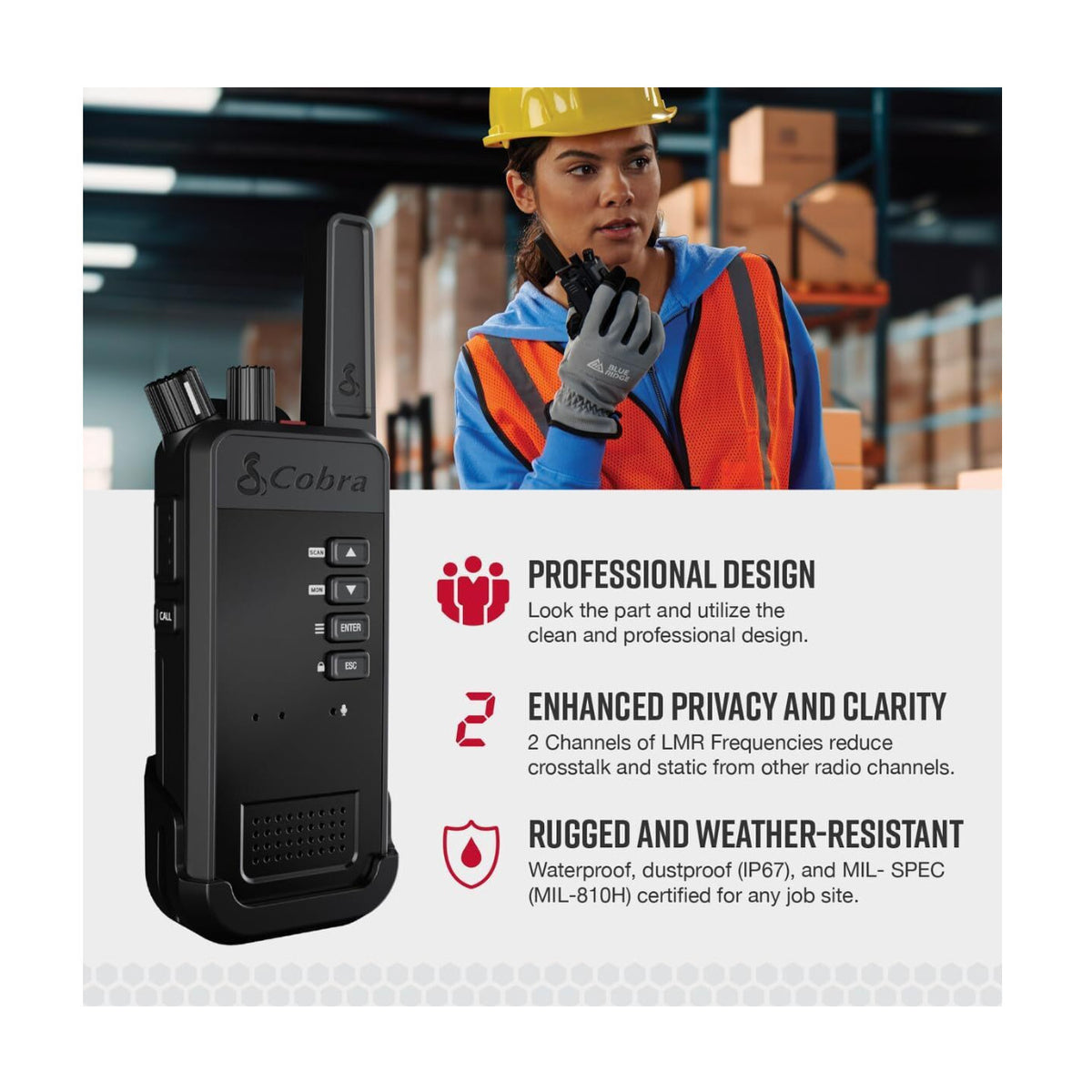Cobra Performa 400 2-Channel Waterproof Business Two-Way Radios (6-Pack) (Open Box)