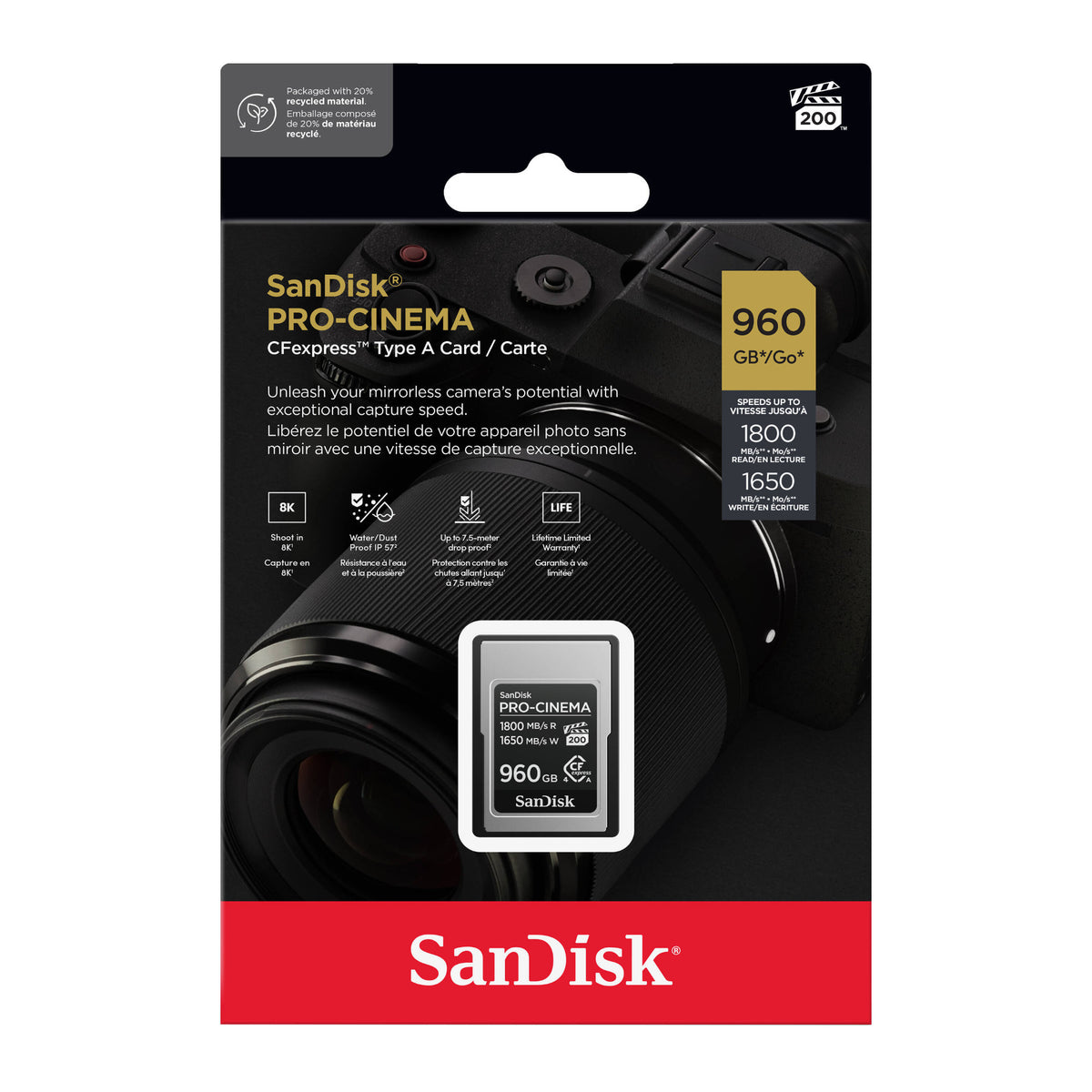 SanDisk 960GB PRO-CINEMA CFexpress Type A Memory Card (Open Box)