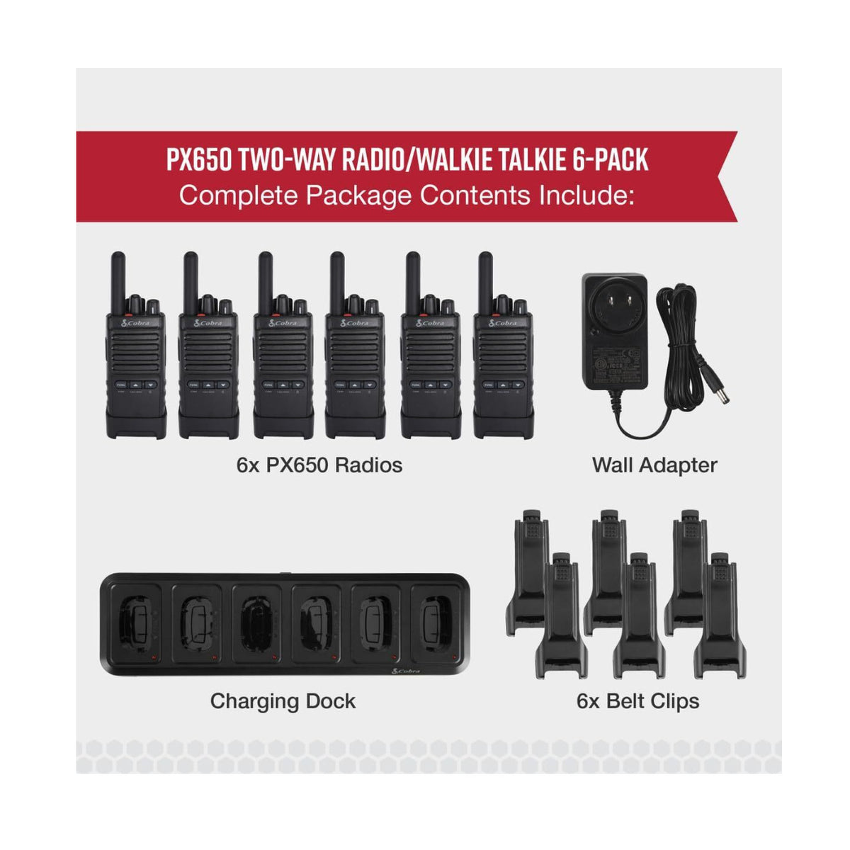 Cobra Pro Business 42-Mile Range 2W FRS Two-Way Radio (6 Pack) (Open Box)