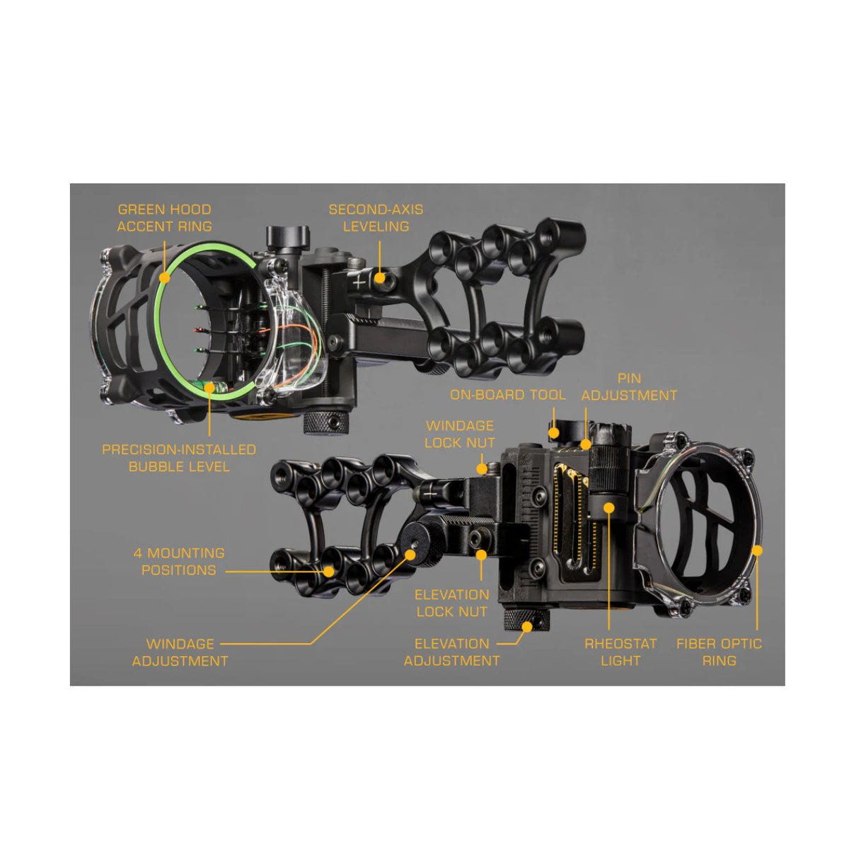 Trophy Ridge Fix Archery Bow Sight - Right Hand, 3-Pin, .019 (Black)