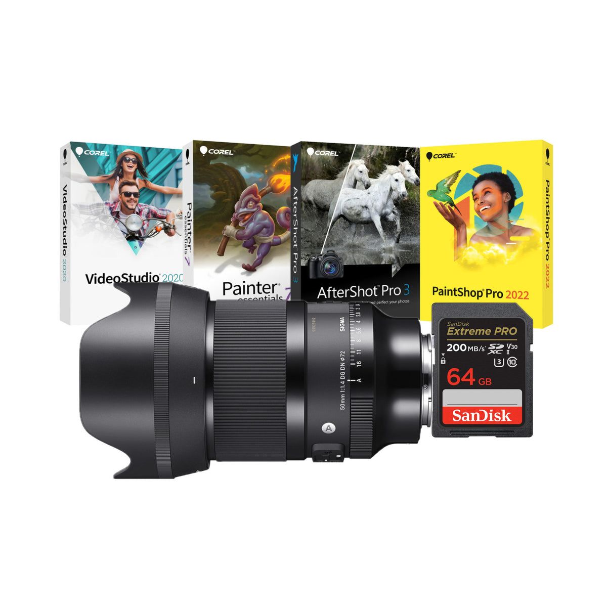 Sigma 50mm F1.4 DG DN Art Lens Compatible (Black, Sony E Mount) Bundle