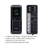 CyberPower CP1500AVRLCD3 Mini Tower UPS Battery Backup and Surge Protector