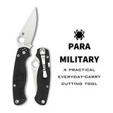Spyderco Para Military 2 Left Handed Folding Knife 3.4 Inch CPM S45VN Blade G10 Handle