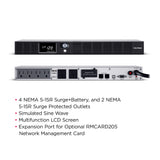 CyberPower OR500LCDRM1U UPS Backup and Surge Protector with 500VA/300W Capacity