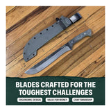 Condor Lobo Machete with Nylon Sheath - Full Tang Blade with Non-Slip Grip
