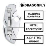 Spyderco Dragonfly Folding Knife - VG-10 PlainEdge Blade, Stainless Steel Handle, Back Lock