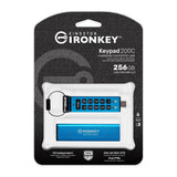 Kingston Ironkey Keypad 200 USB-C 256GB Encrypted Flash Drive (Blue)