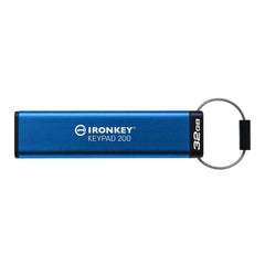 Kingston IronKey Keypad 200 Series 32GB USB-A Encrypted Flash Drive (Blue)