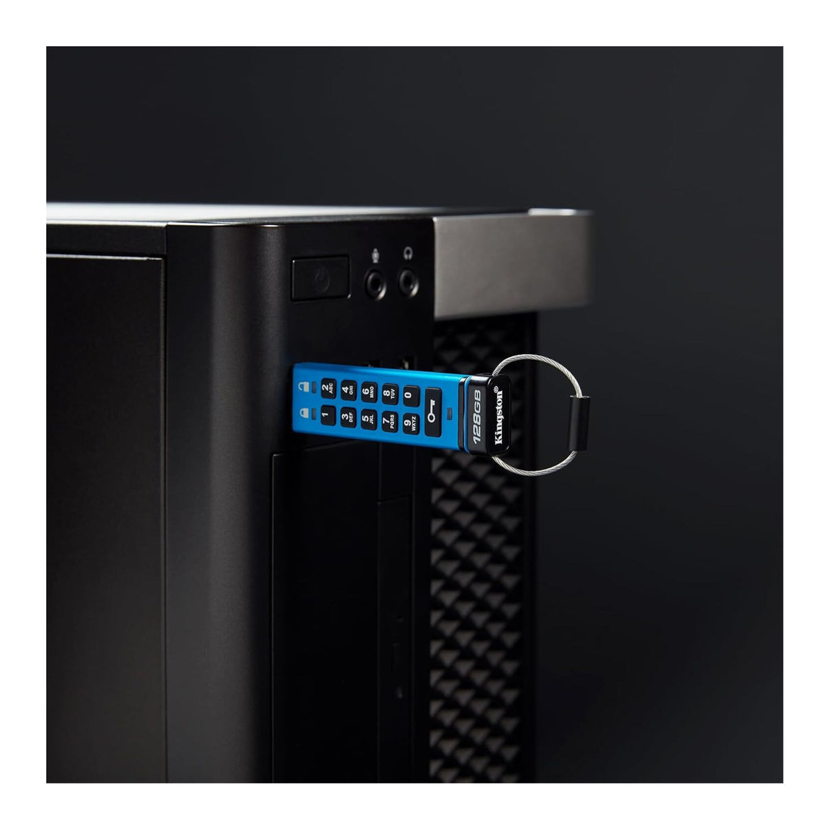 Kingston IronKey Keypad 200 Series 32GB USB-A Encrypted Flash Drive (Blue)