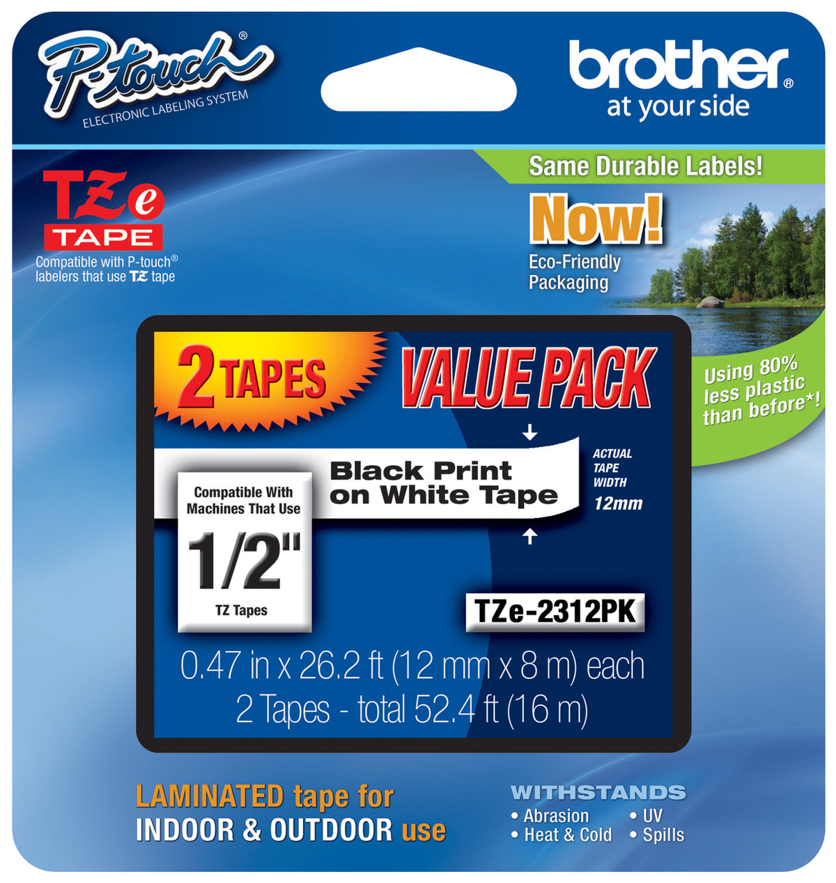 Brother P-Touch PT-D460BT, Portable Label Maker Case, Laminated Tape Value Pack