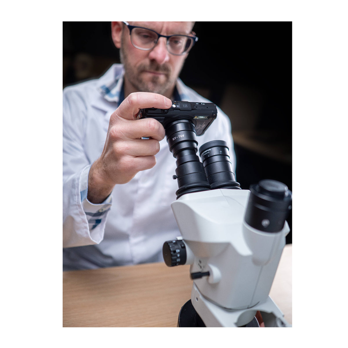 OM SYSTEM TG-7 INDUSTRY Digital Camera and NY-TGV Microscope Adapter Kit (Black)