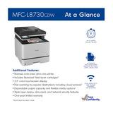 Brother MFC-L8730CDW Business Color Laser All-in-One Printer Bundle with Toner