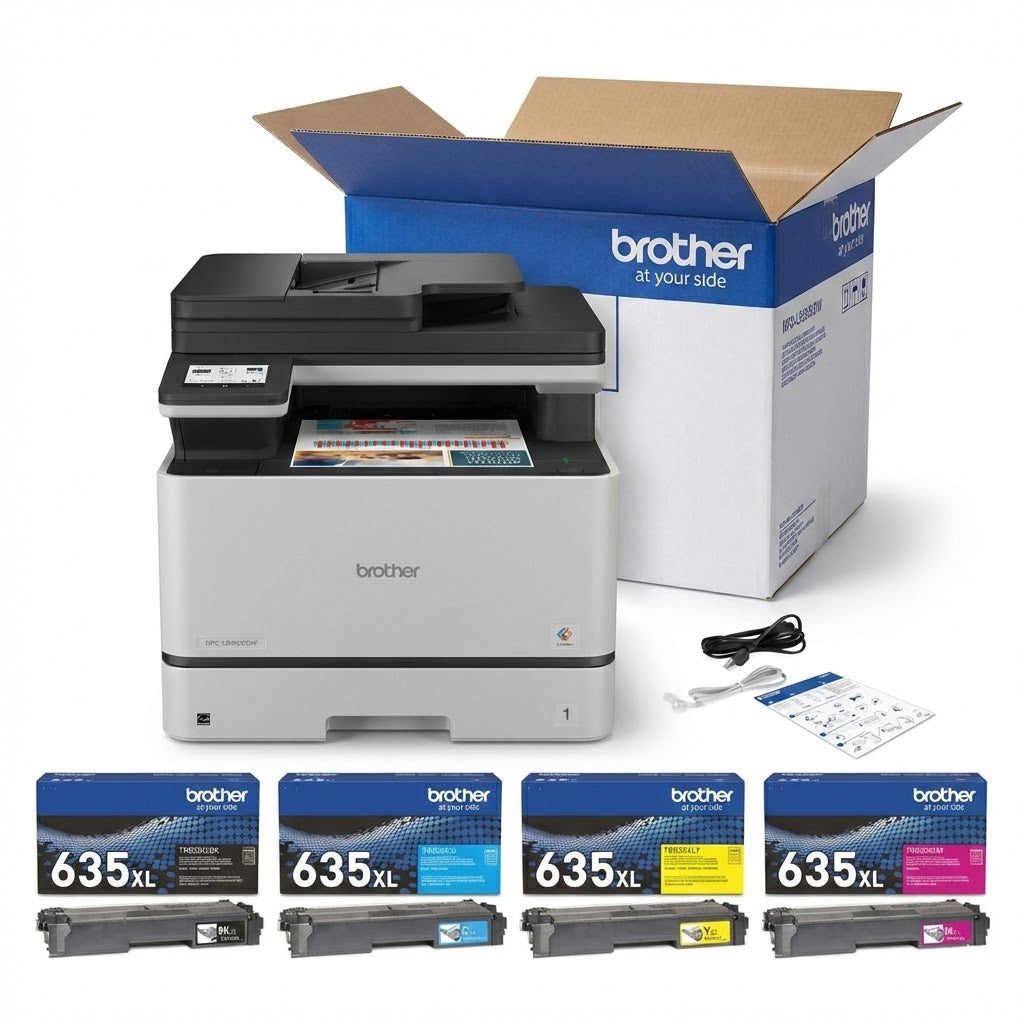 Brother MFC-L8730CDW Business Color Laser All-in-One Printer Bundle with Toner