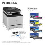 Brother MFC-L8730CDW Business Color Laser All-in-One Printer Bundle with Toner