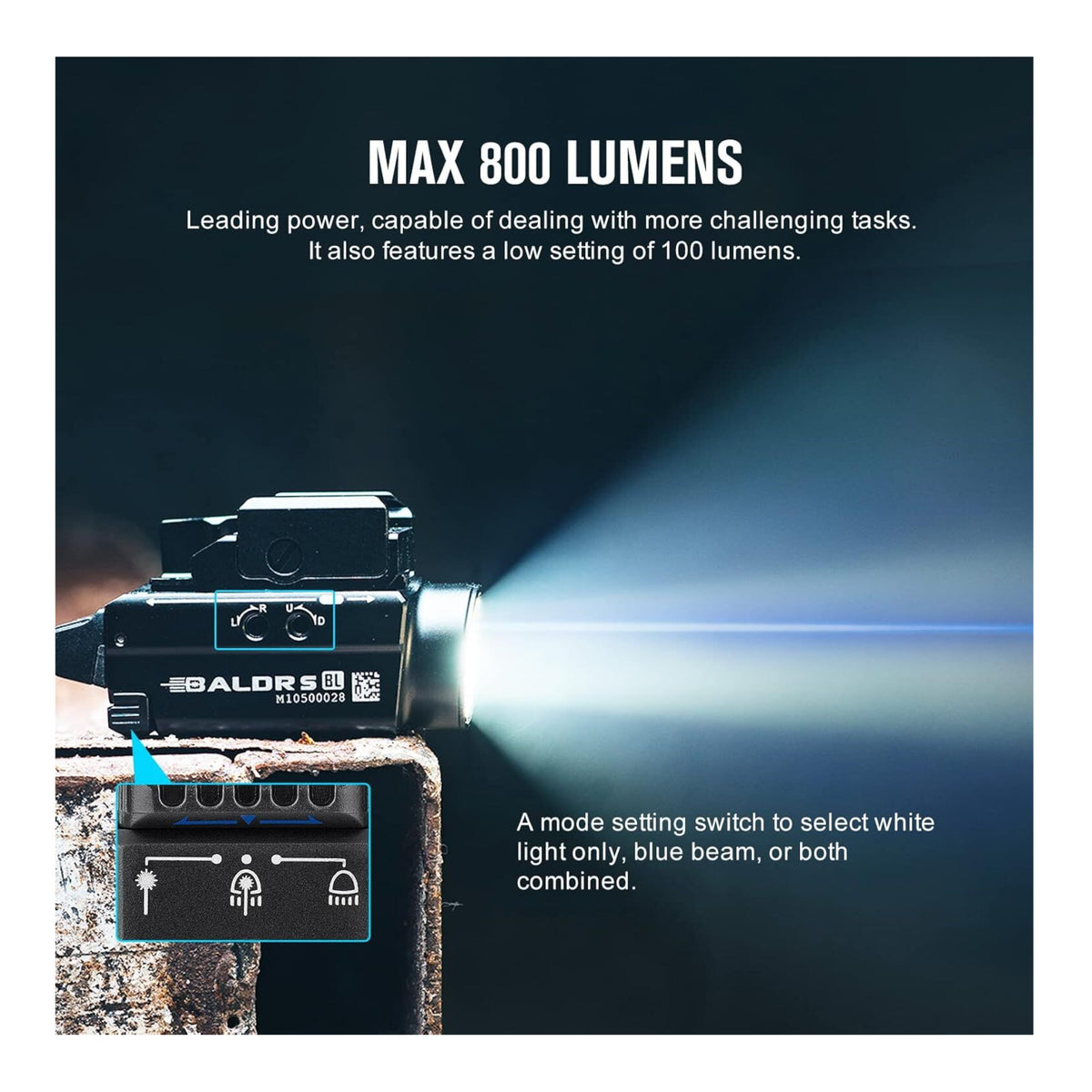 OLIGHT Baldr S Blue Beam 800 Lumens Magnetic USB Rechargeable Flashlight (Black) (Open Box)