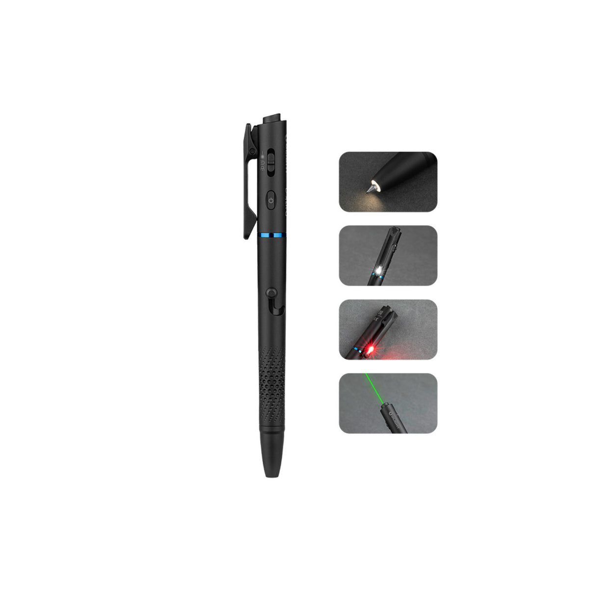 OLIGHT O'Pen 3 Multifunctional Pen Light with 120 Lumens & Green Laser (Black)