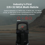 OSIGHT XR Enclosed Red Dot Sight with 2/6 + 32 MOA Multi-Reticle System (Open Box)