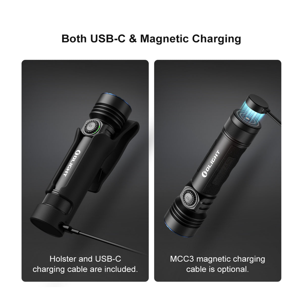 Olight Seeker 4 Pro Rechargeable LED Flashlight (Cool White, Matte Black) (Open Box)