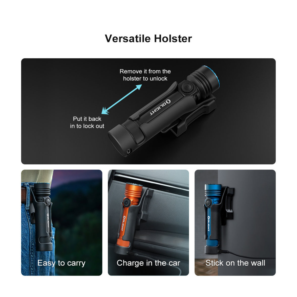 Olight Seeker 4 Pro Rechargeable LED Flashlight (Cool White, Matte Black) (Open Box)