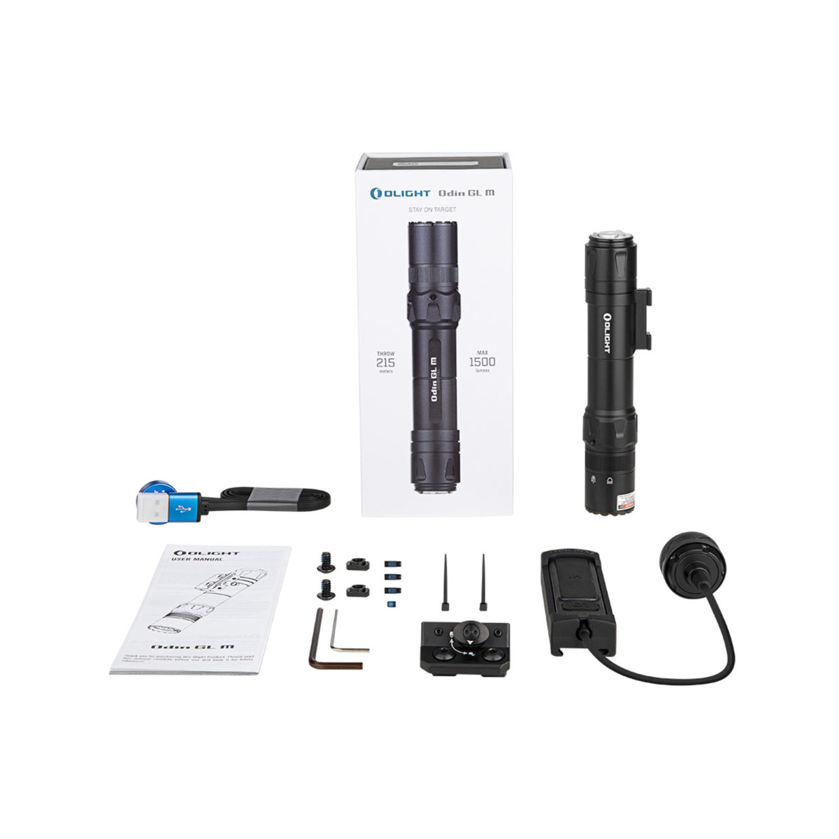 Olight Odin GL M Rechargeable Flashlight with Green Laser (M-LOK, Black) (Open Box)