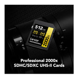 Lexar 512GB Professional 2000x UHS-II SDXC Memory Card