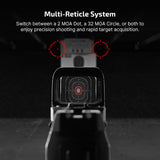OSIGHT S Multi-Reticle 2 MOA Red Dot and 32 MOA Circle Sight with Charging Cover (Open Box)