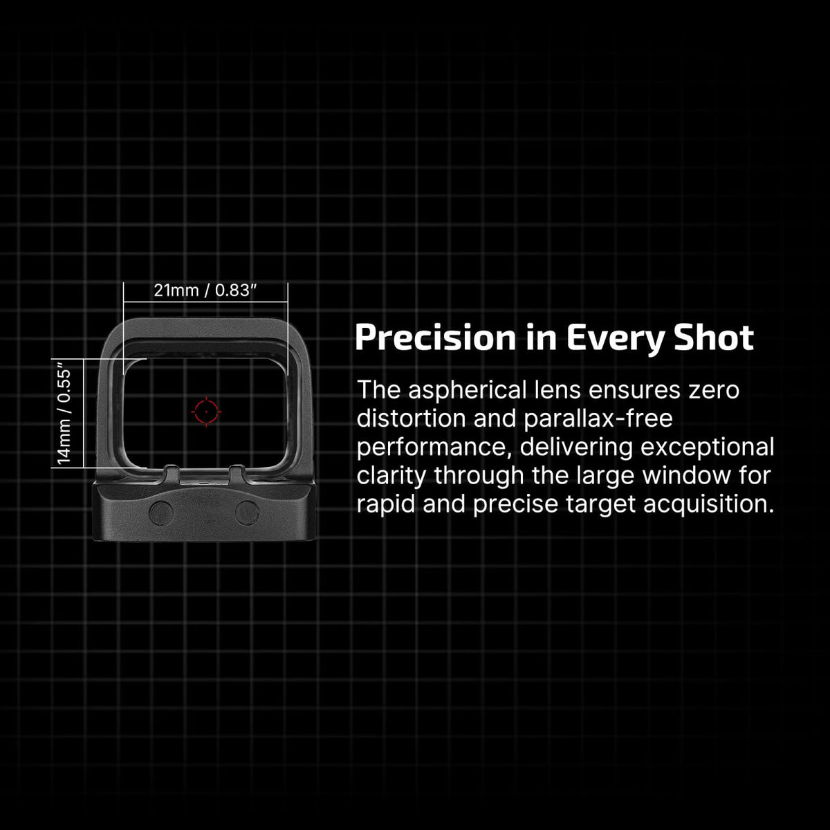 OSIGHT S Multi-Reticle 2 MOA Red Dot and 32 MOA Circle Sight with Charging Cover (Open Box)