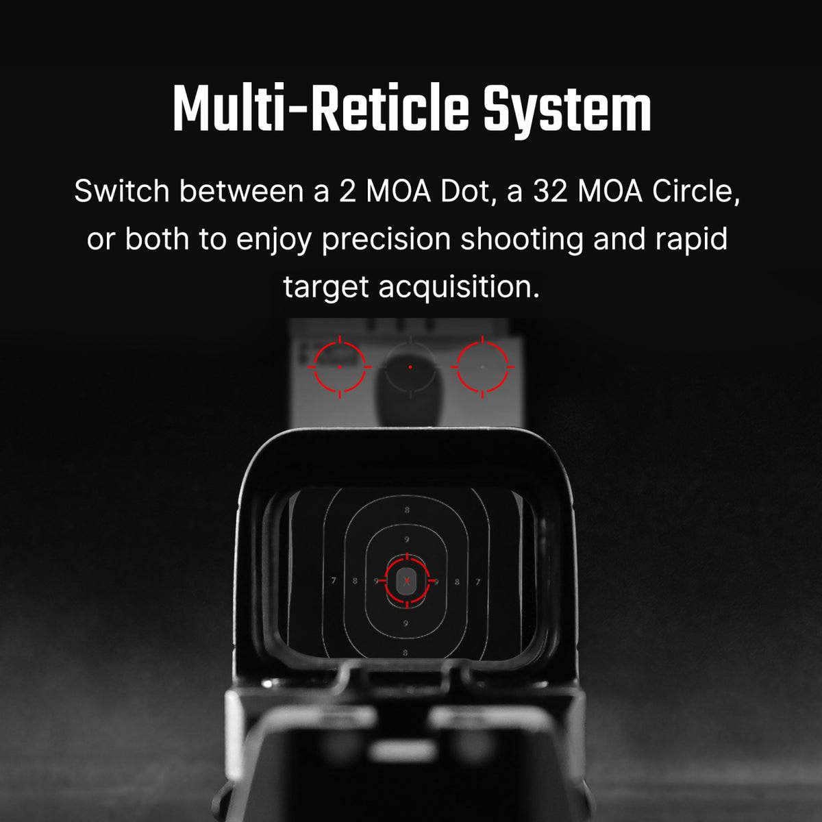 Osight SE 2 MOA Red Dot and 32 MOA Circle Sight with Parallax-free Performance