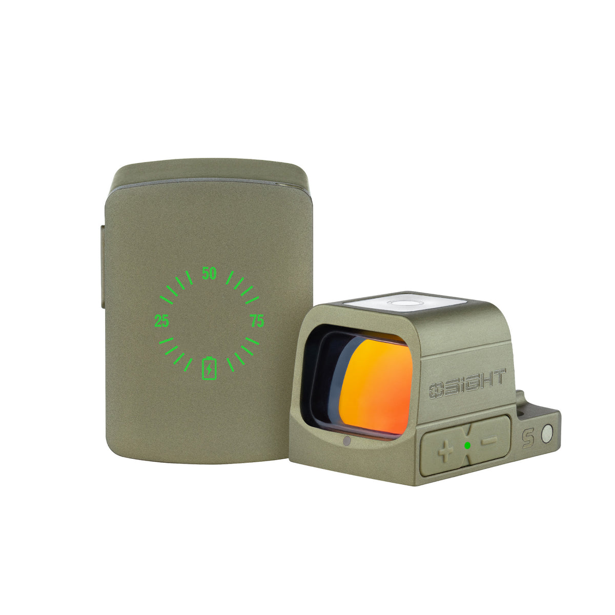 OSIGHT S Olive Green 2 MOA Red Dot and 32 MOA Circle Sight with Charging Cover (Open Box)