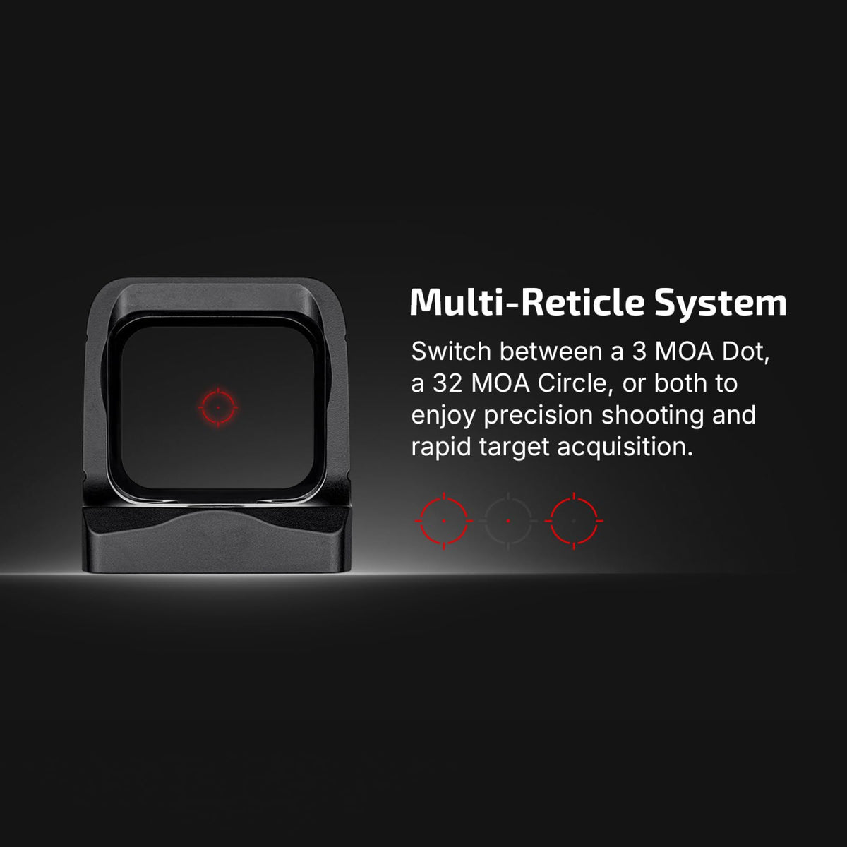 Osight X 3 MOA Dot and 32 MOA Circle Multi-Reticle Sight with Charging Cover (Open Box)