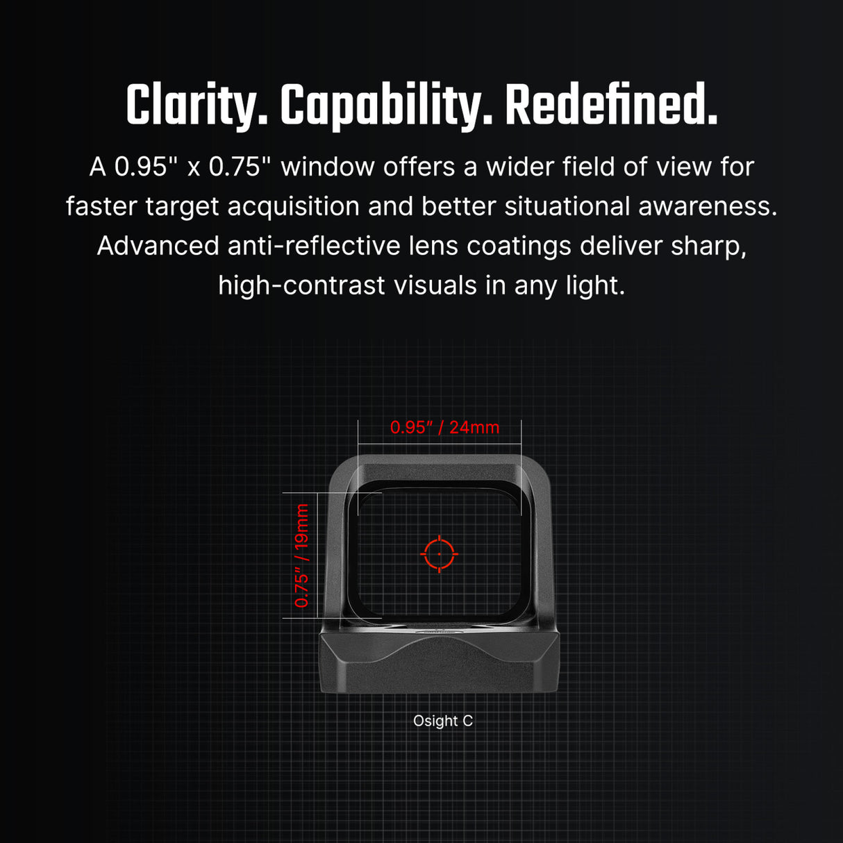 Osight C 3 MOA Red Dot and 32 MOA Circle Sight with Side-Loading Battery
