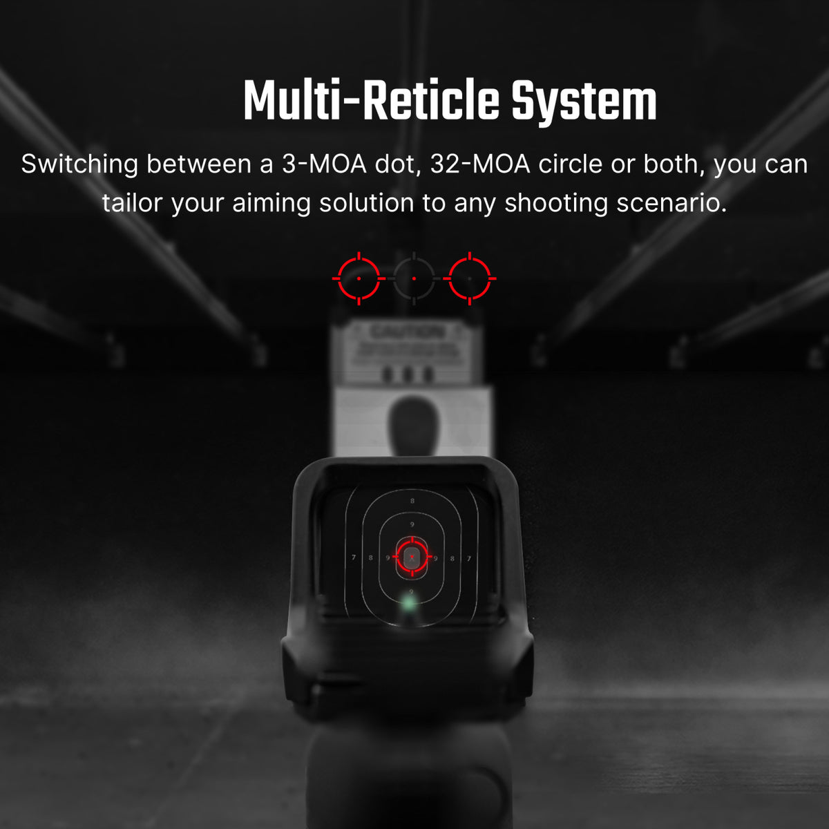 Osight C 3 MOA Red Dot and 32 MOA Circle Sight with Side-Loading Battery
