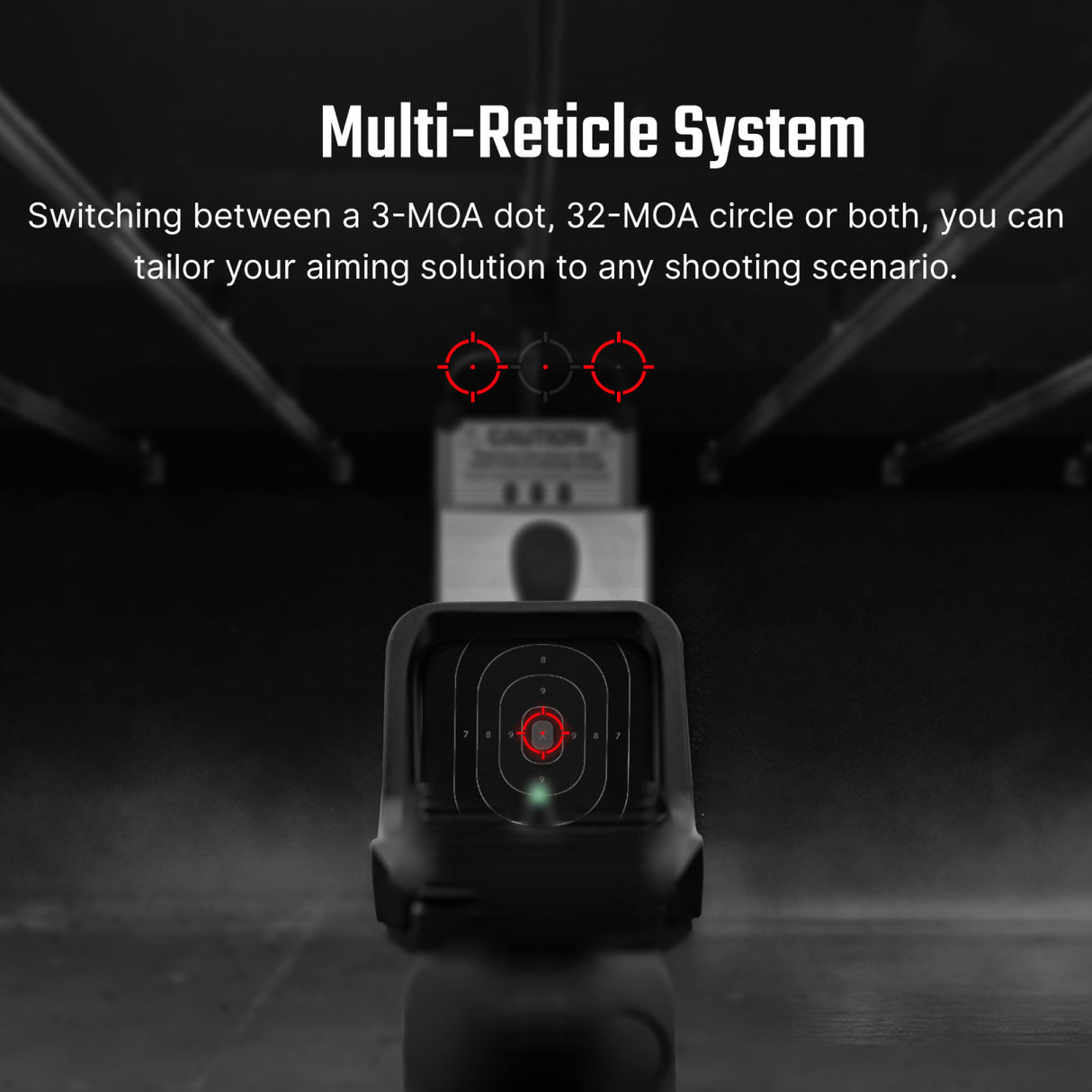 Osight C 3 MOA Red Dot and 32 MOA Circle Sight with Side-Loading Battery